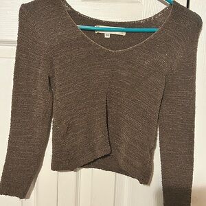 Brown V-Neck Women's Sweater
